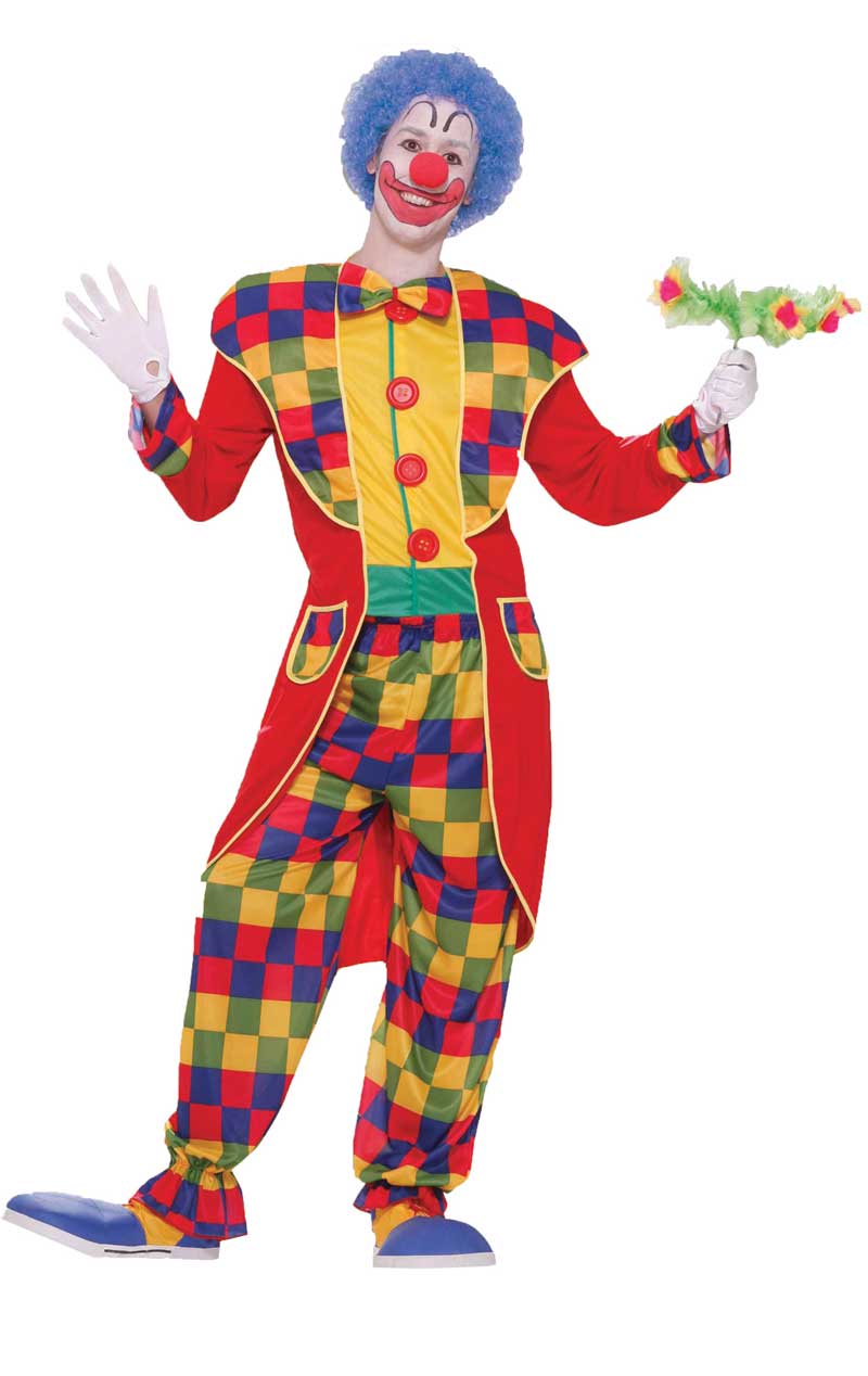 Mens Classic Circus Clown Fancy Dress Costume