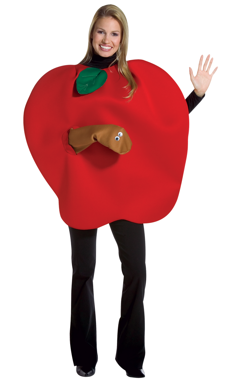 Adult Apple with Worm Costume