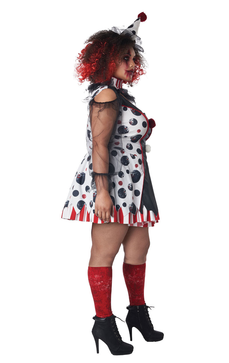 Womens Plus Size Twisted Clown Costume