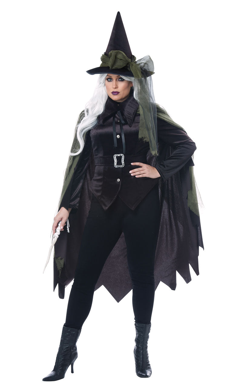 Womens Plus Size Gothic Witch Costume