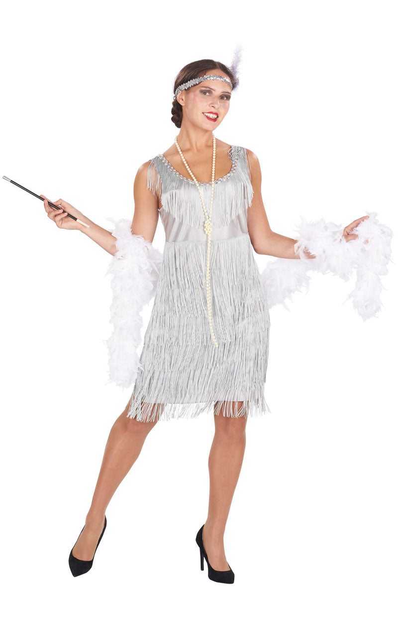 1920s Silver Flapper Costume