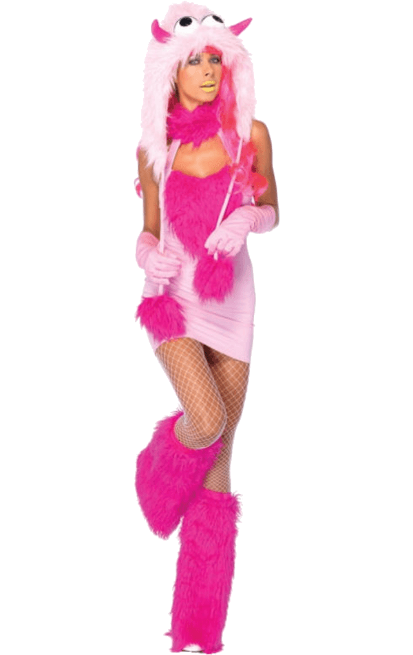 Womens Pink Puff Monster Costume