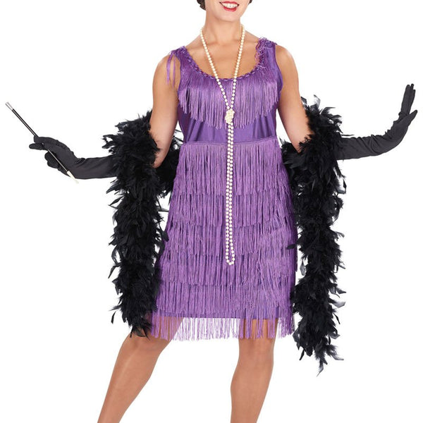 Black Fringe 1920s Flapper Costume for Women | Women's Flapper Costumes