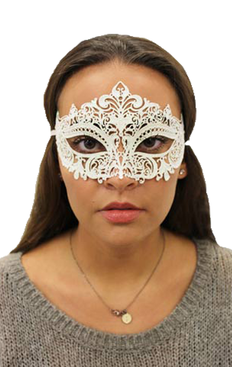 White Metal Masquerade Facepiece