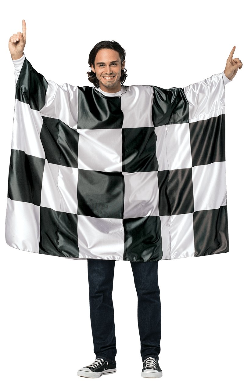 Adult Checkered Flag Costume - Joke.co.uk
