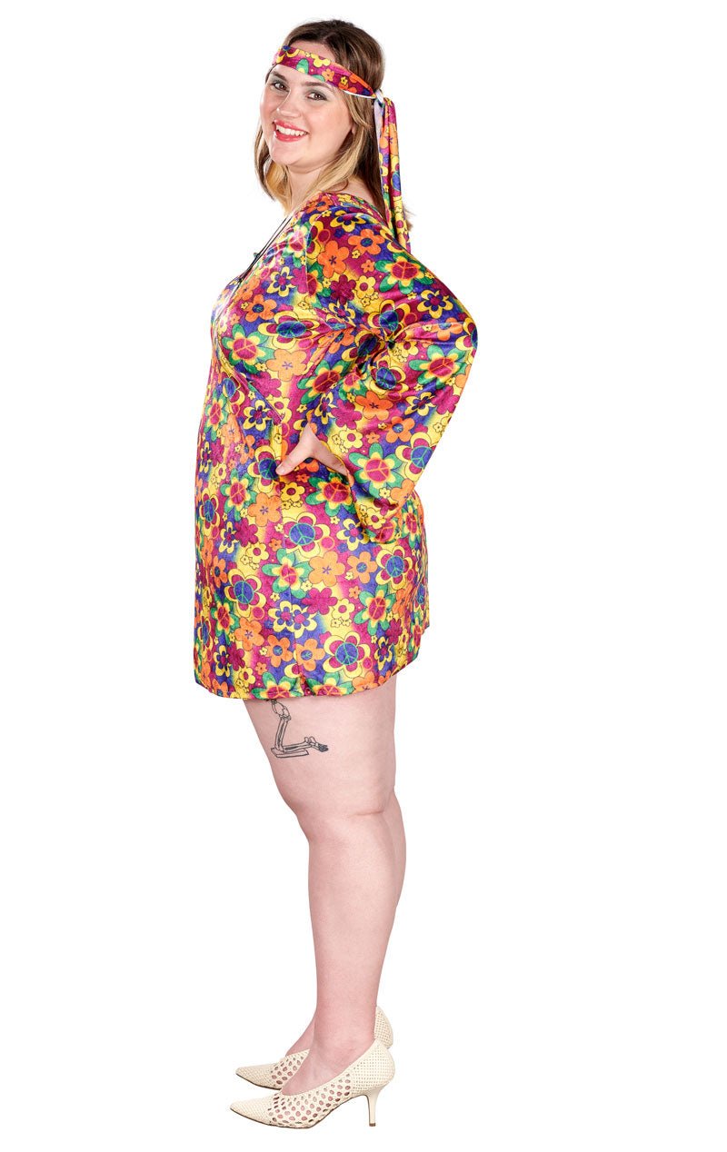 Adult Plus Size Hippie Costume - Joke.co.uk