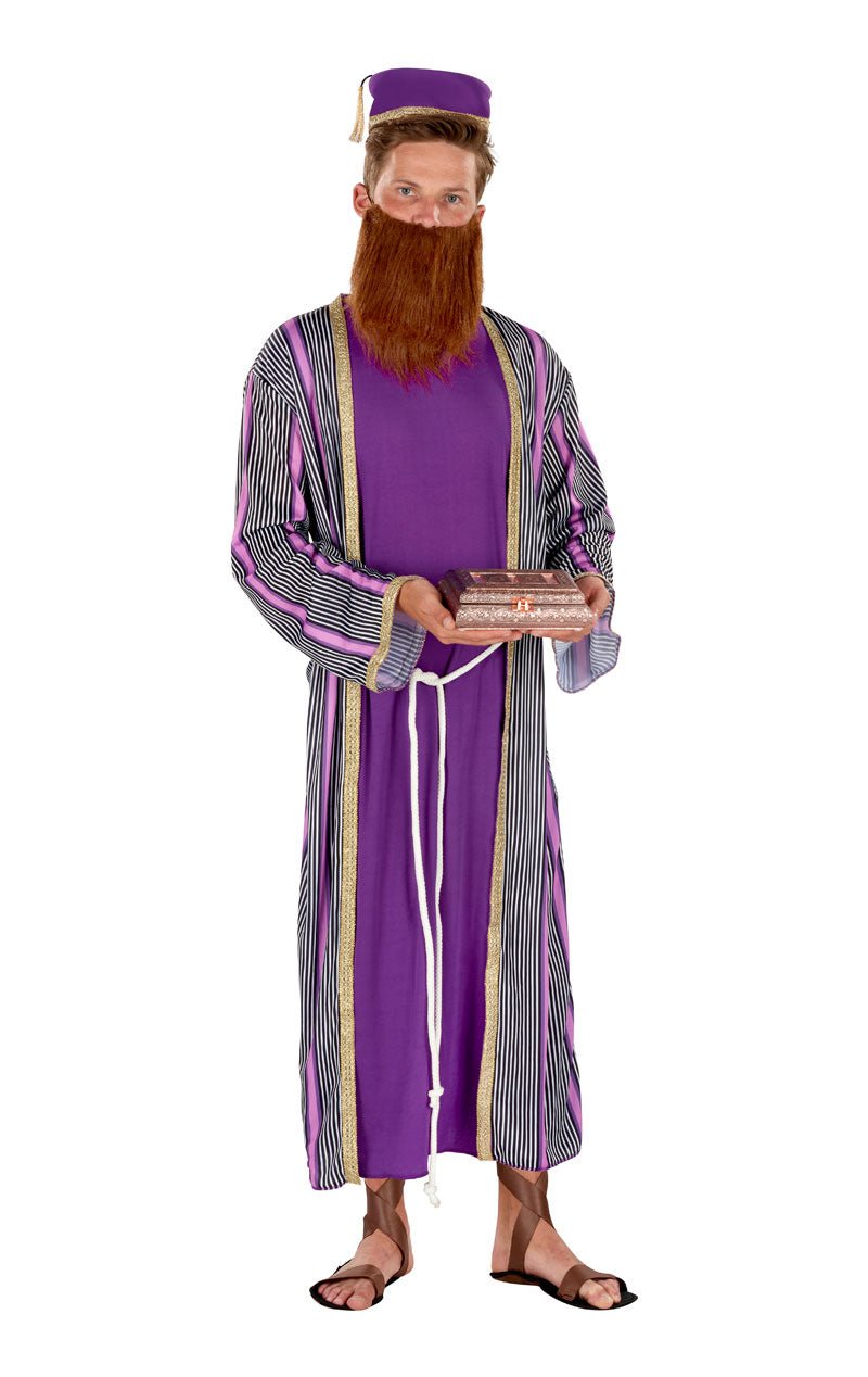 Adult Three Wise Men Purple Costume with Fez Hat - Joke.co.uk