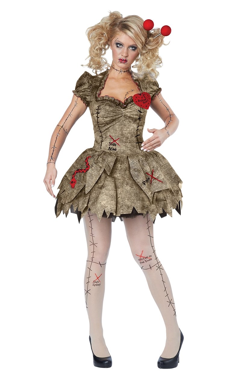 Adult Voodoo Dolly Halloween Costume - Joke.co.uk