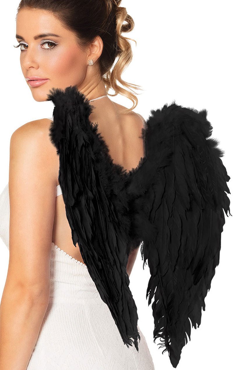 Black Feather Angel Wings Accessory 50cm x 50cm - Joke.co.uk