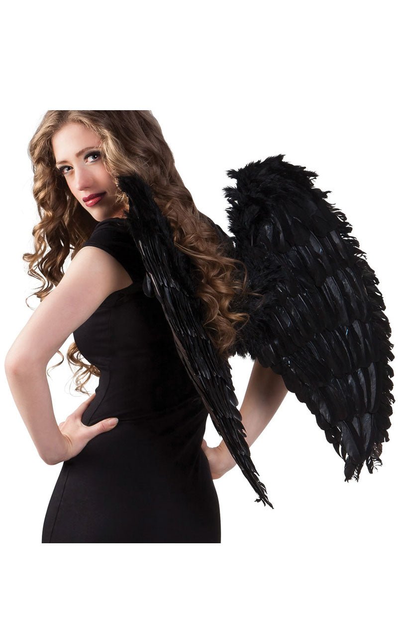 Black Feather Angel Wings Accessory 65cm x 65cm - Joke.co.uk