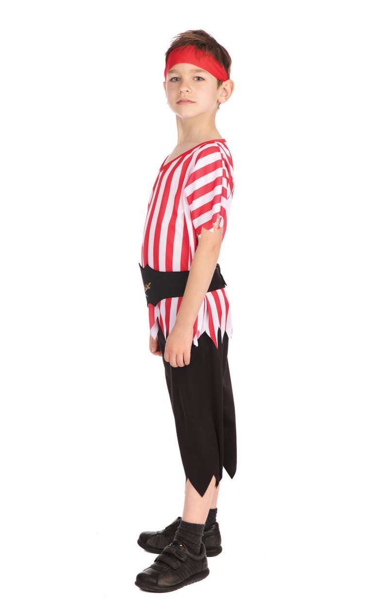 Childrens Striped Pirate Boy Costume - Joke.co.uk