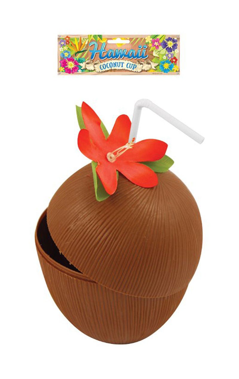 Coconut Cup Flower and Straw - Joke.co.uk