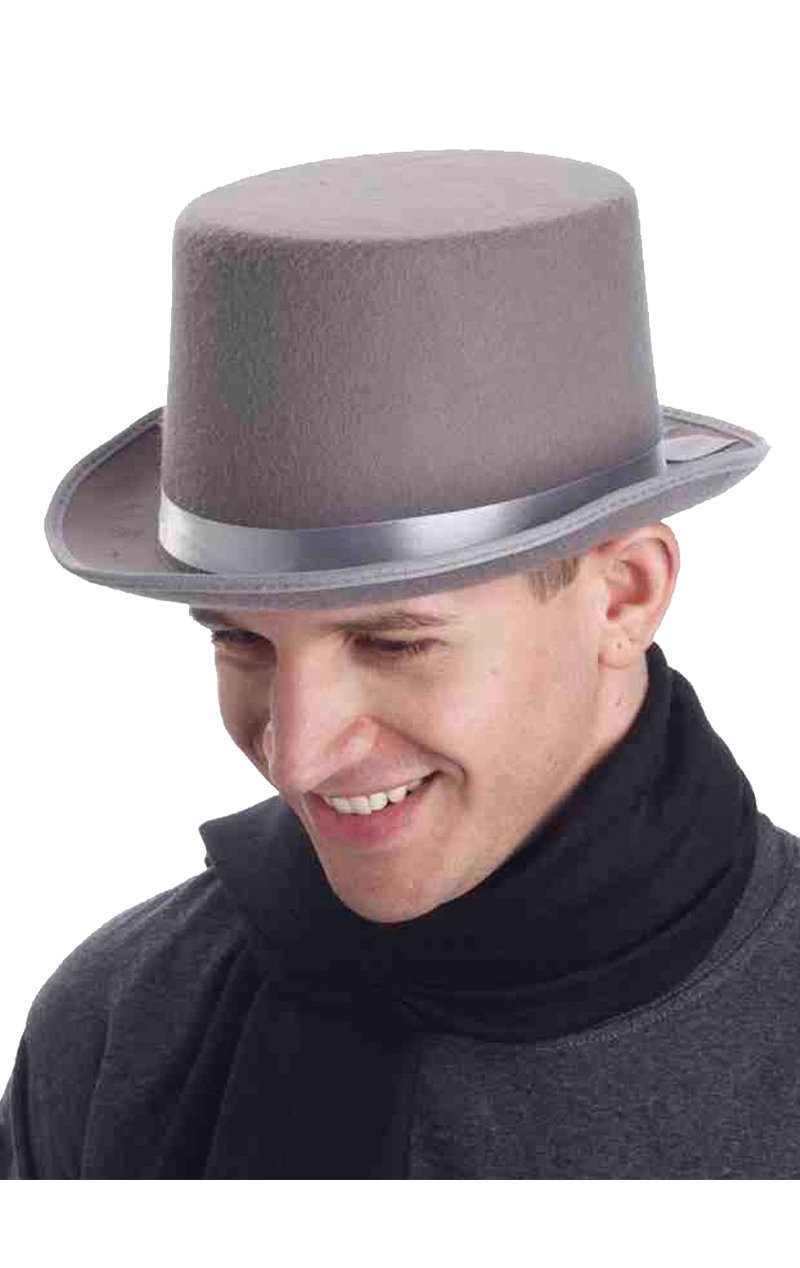 Ghost Grey Top Hat - Joke.co.uk
