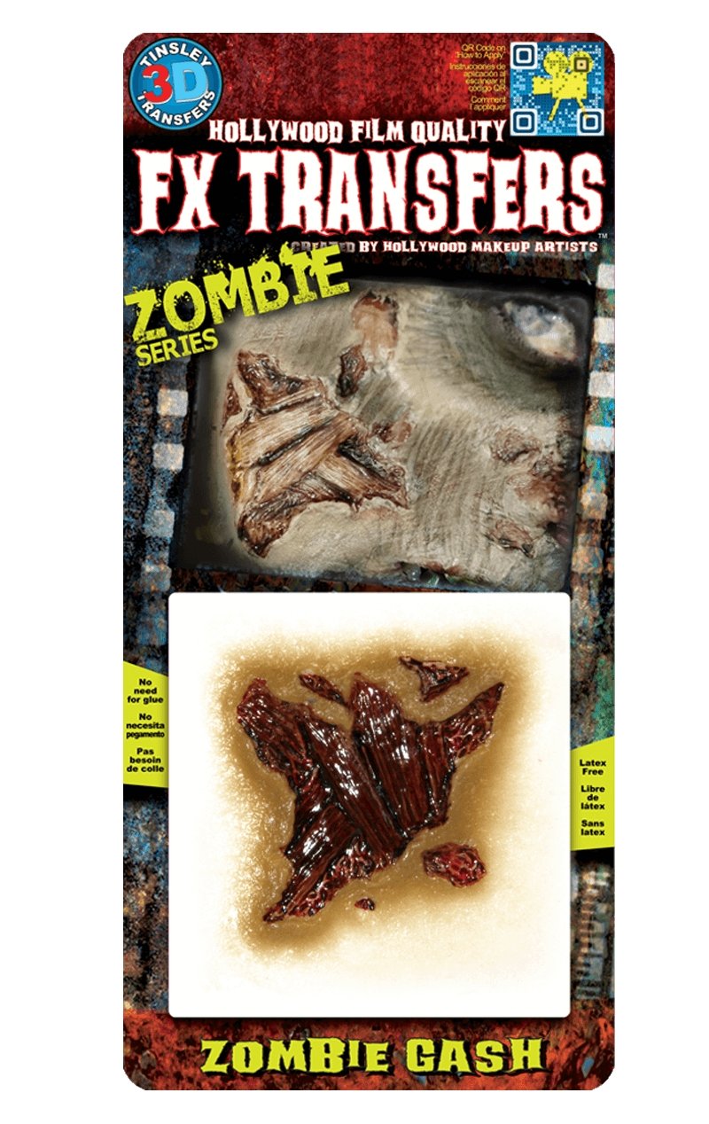 Gory Zombie Gash FX Transfer - Joke.co.uk