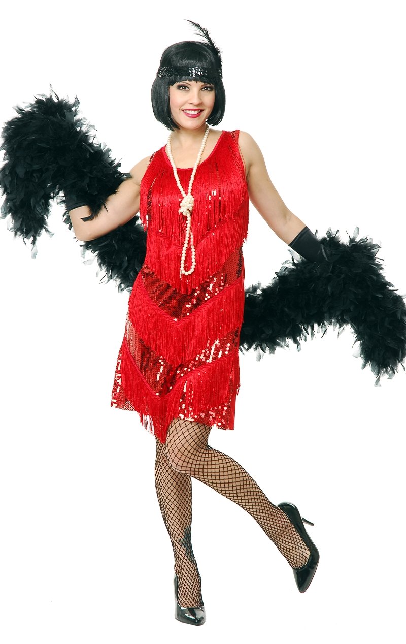 Jazzy Red Flapper Dress Costume - Joke.co.uk