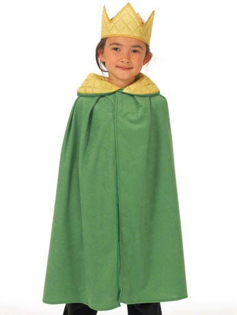 Kids Green Cloak & Crown Costume - Joke.co.uk