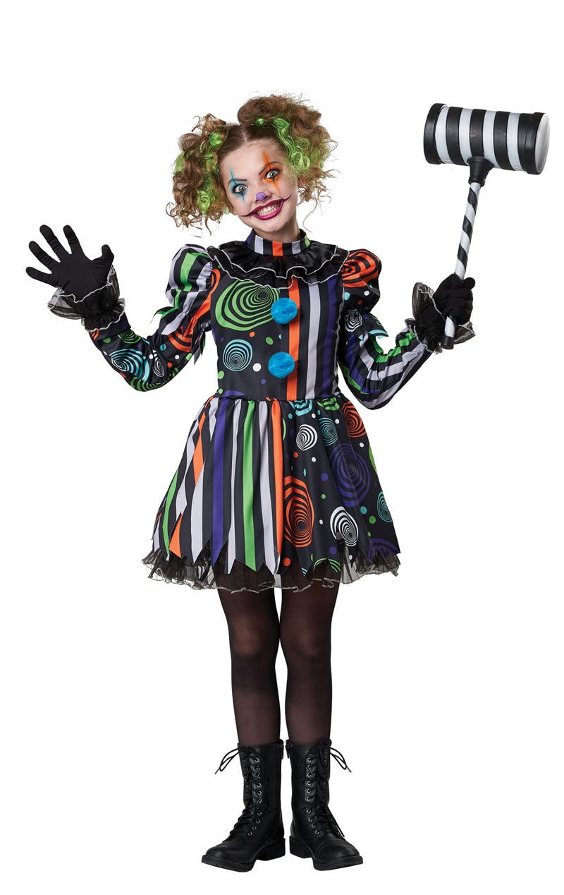 Kids Neon Nightmare Clown Costume - Joke.co.uk