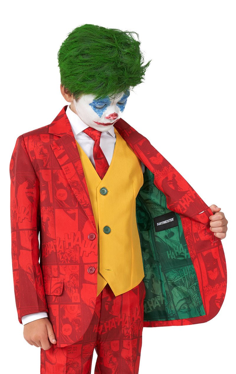 Kids Scarlet Joker Suit - Opposuit - Joke.co.uk