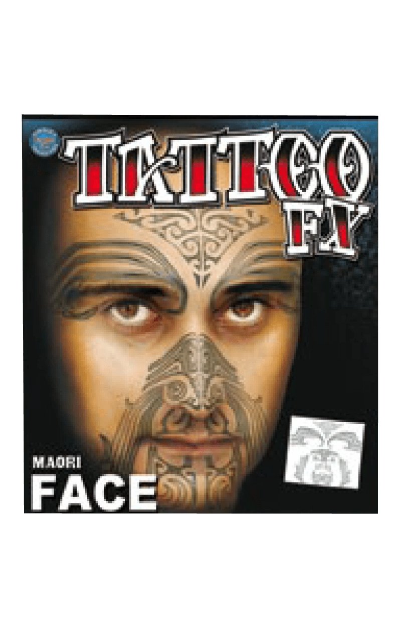 Maori Face Temp Tattoo - Joke.co.uk