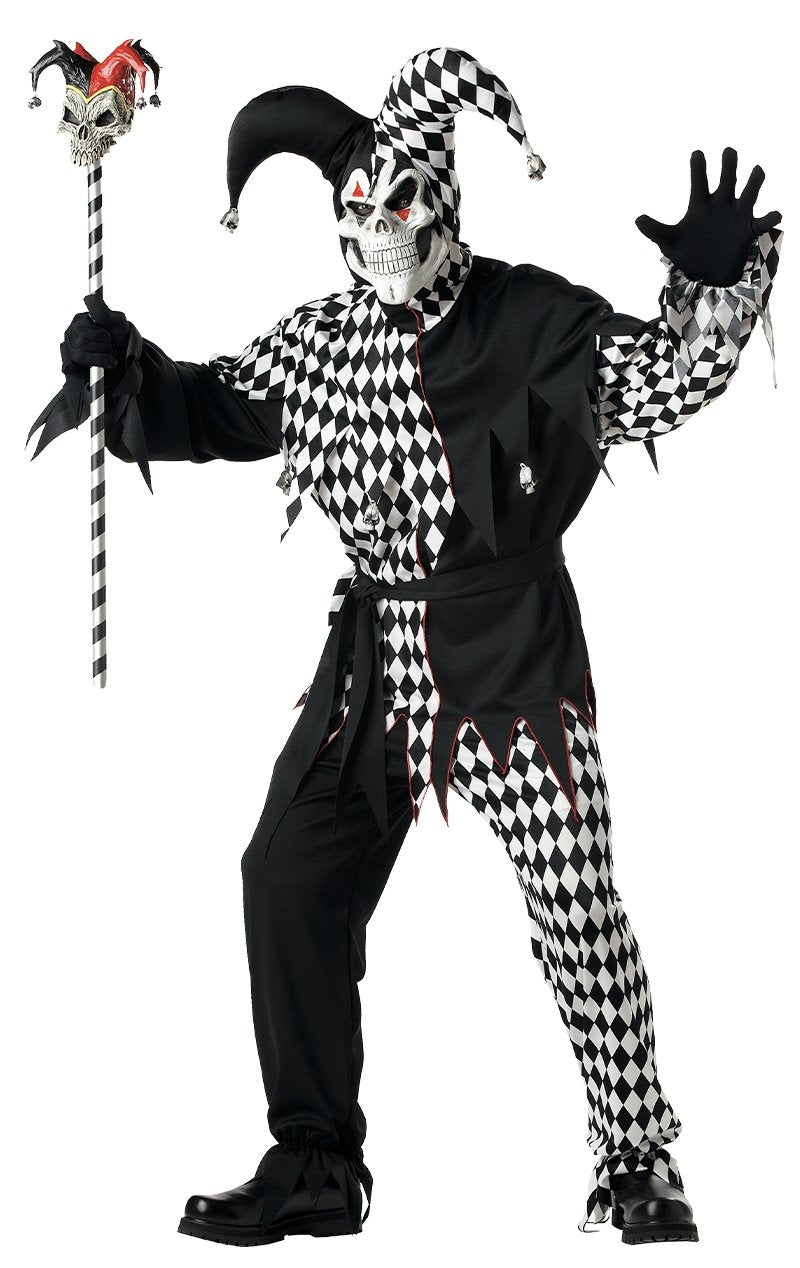 Mens Evil Jester Halloween Costume - Joke.co.uk