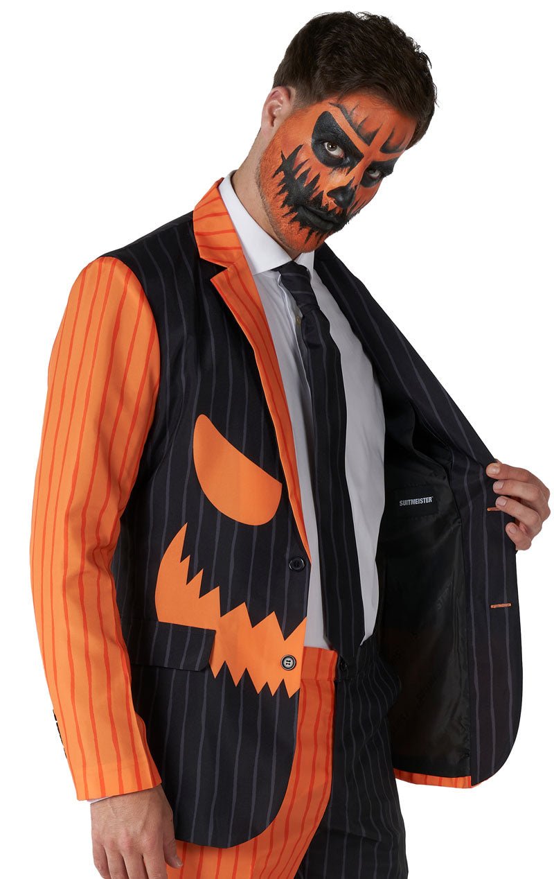 Mens Jack-O Pinstripe Halloween OppoSuit - Joke.co.uk