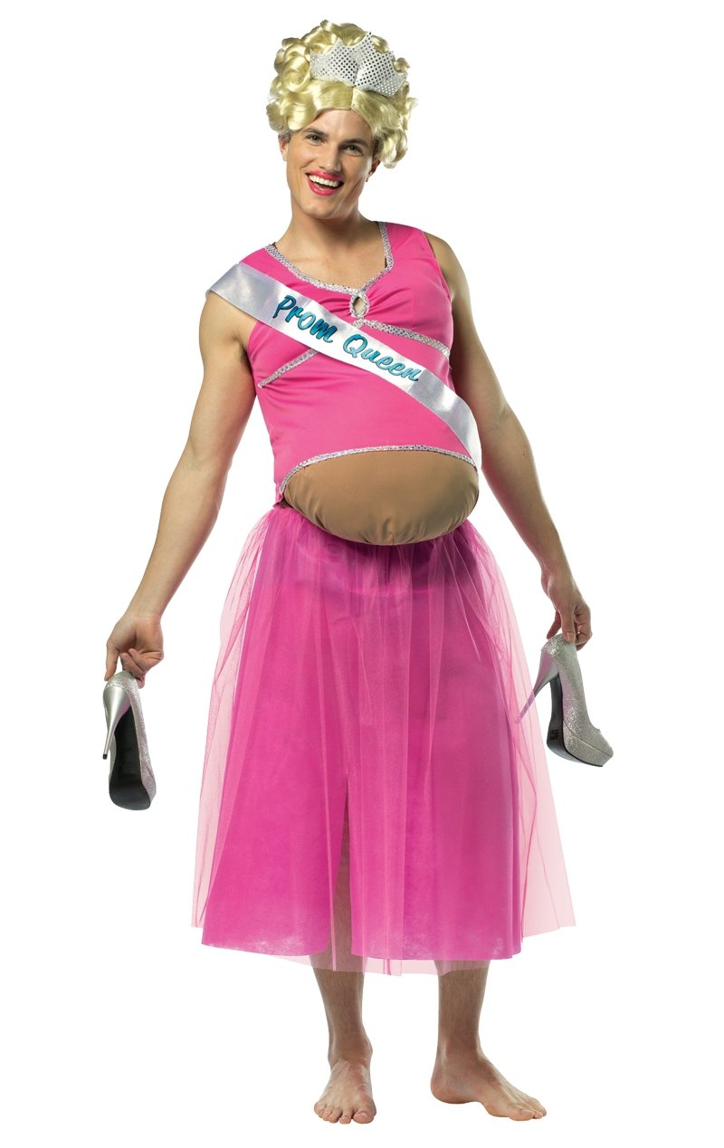 Mens Pregnant Prom Queen Costume - Joke.co.uk
