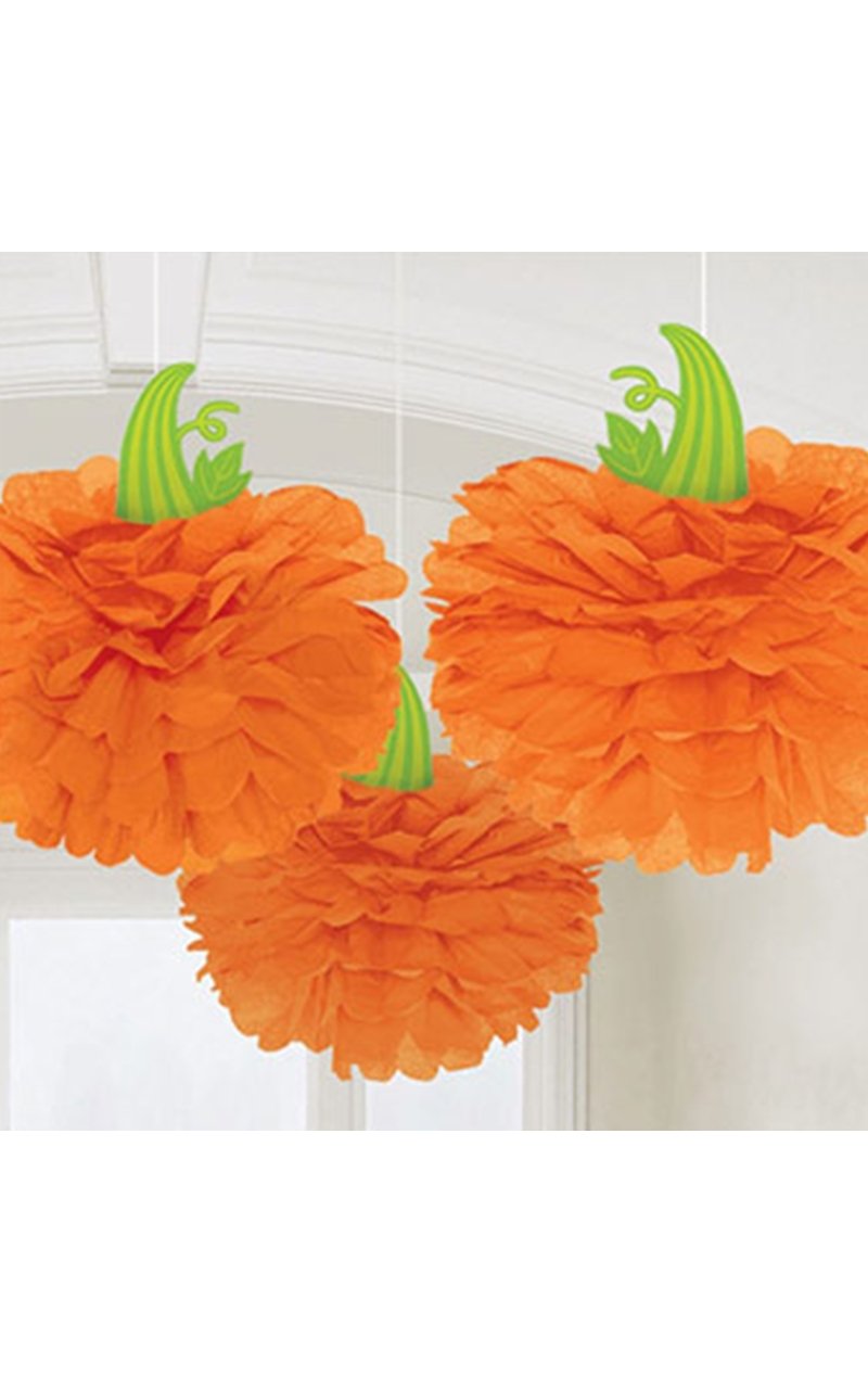 Paper Pumpkin Hanging Decorations - Joke.co.uk