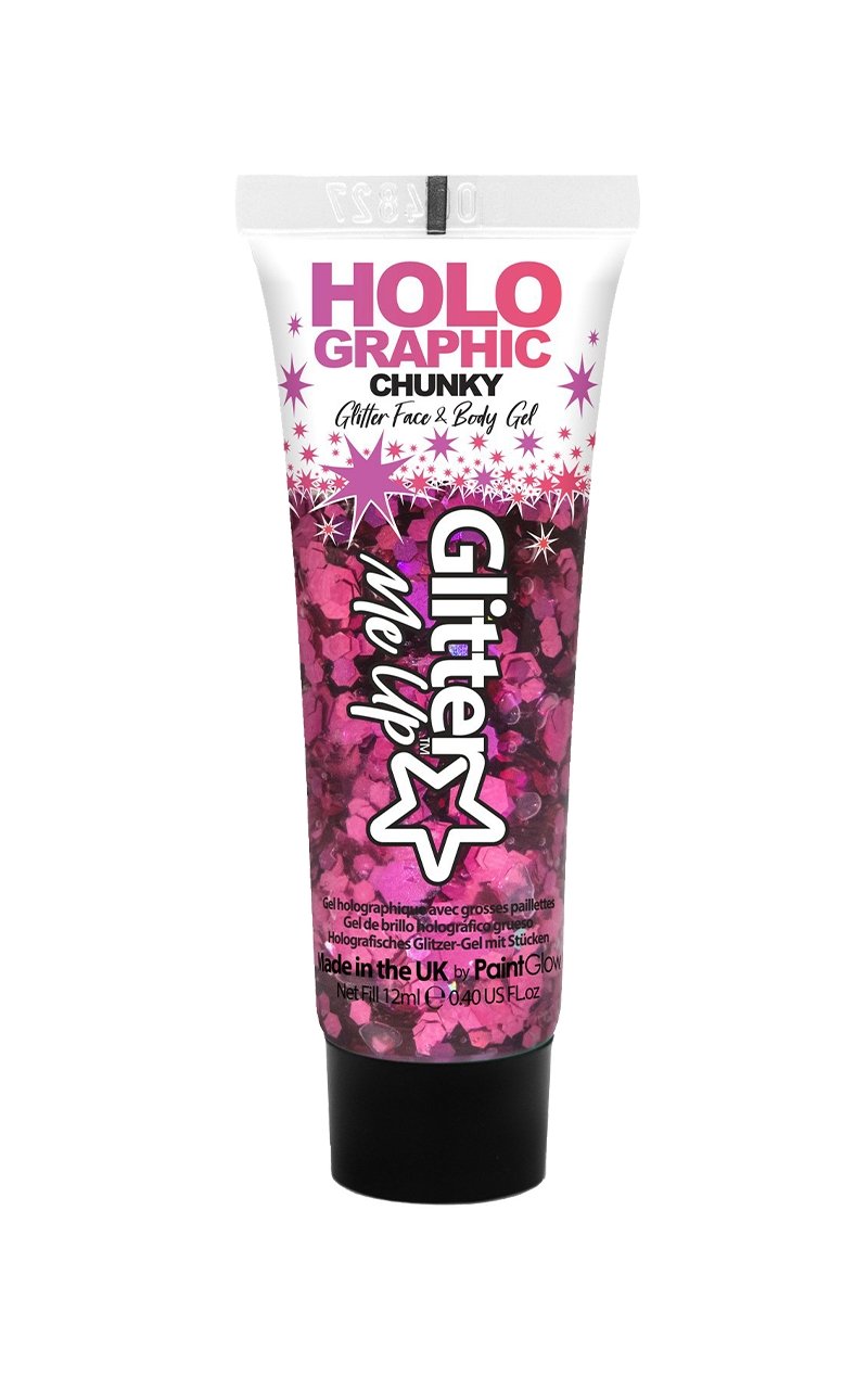 Pink Holographic Chunky Glitter Gel - Joke.co.uk