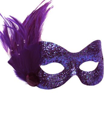 Purple Glitter Masquerade Facepiece - Joke.co.uk