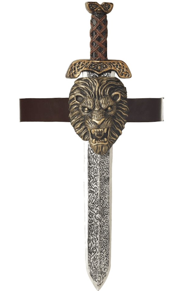 Roman Sword with Gold Lion Sheath - Joke.co.uk