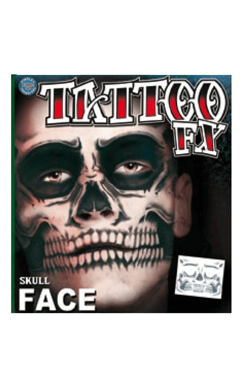 Skull Face Tattoo - Joke.co.uk