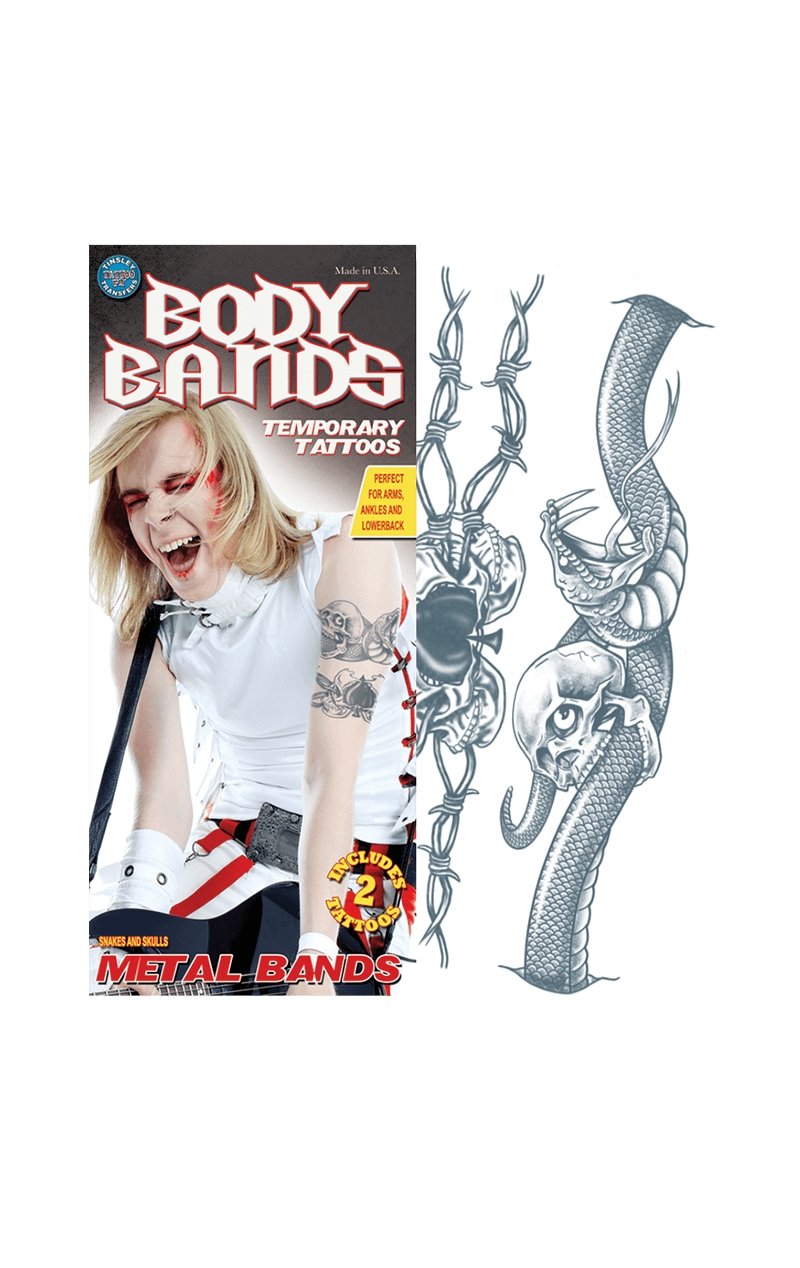 Snake Body Band Temporary Tattoo - Joke.co.uk