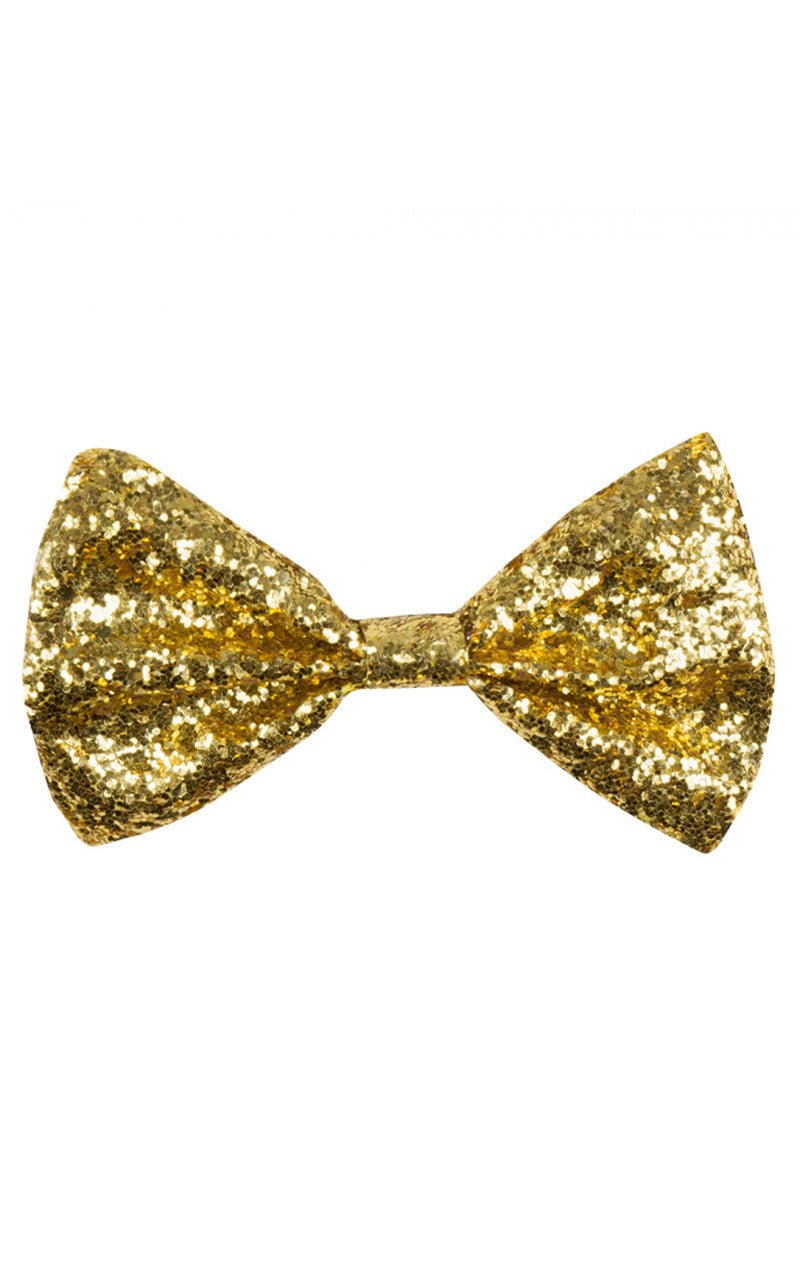 Sparkly Gold Bow Tie - Joke.co.uk