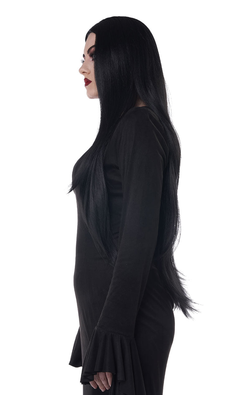 Womens Black Extra Long Cosplay Wig - Joke.co.uk