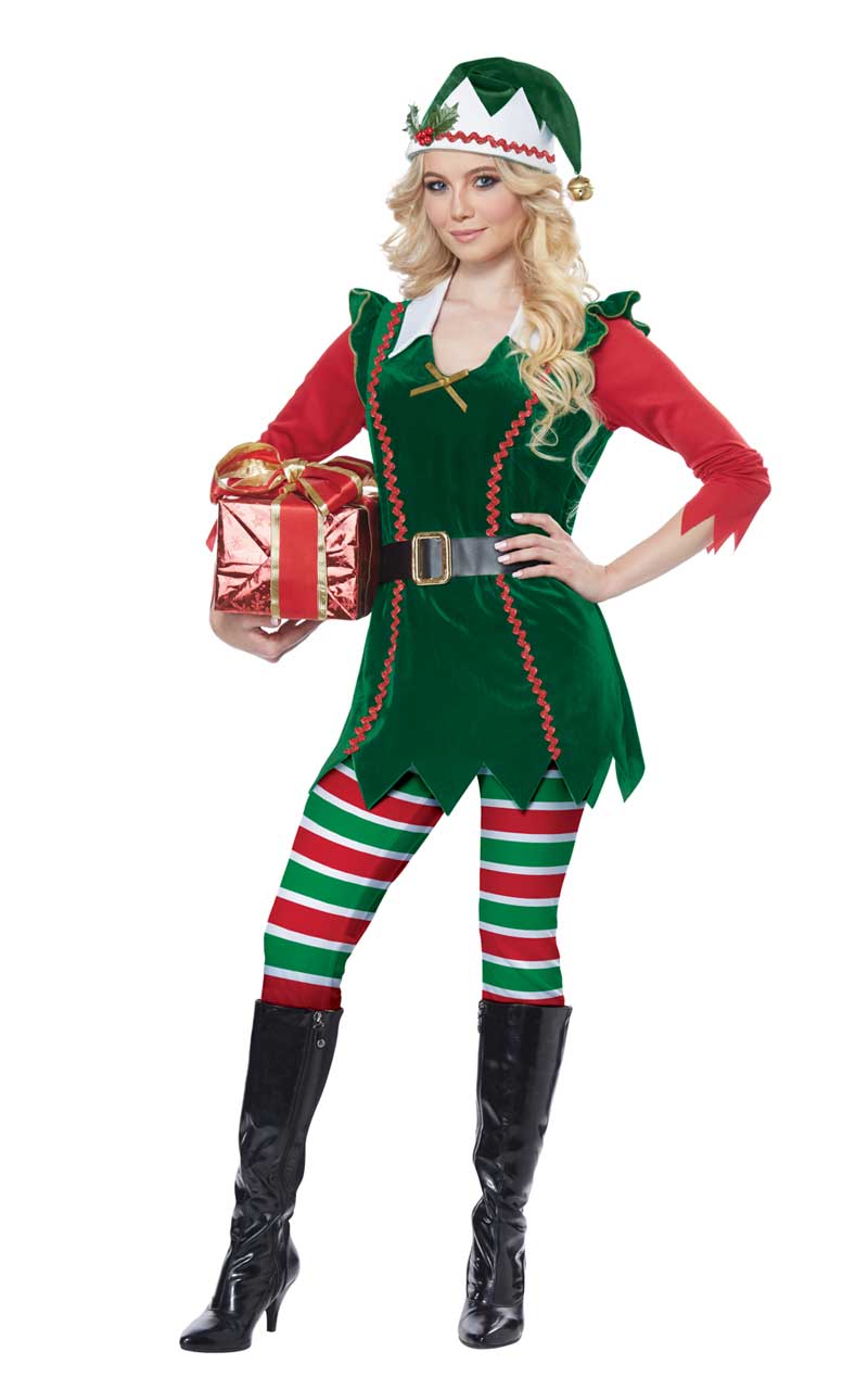 Womens Festive Elf Costume - Joke.co.uk