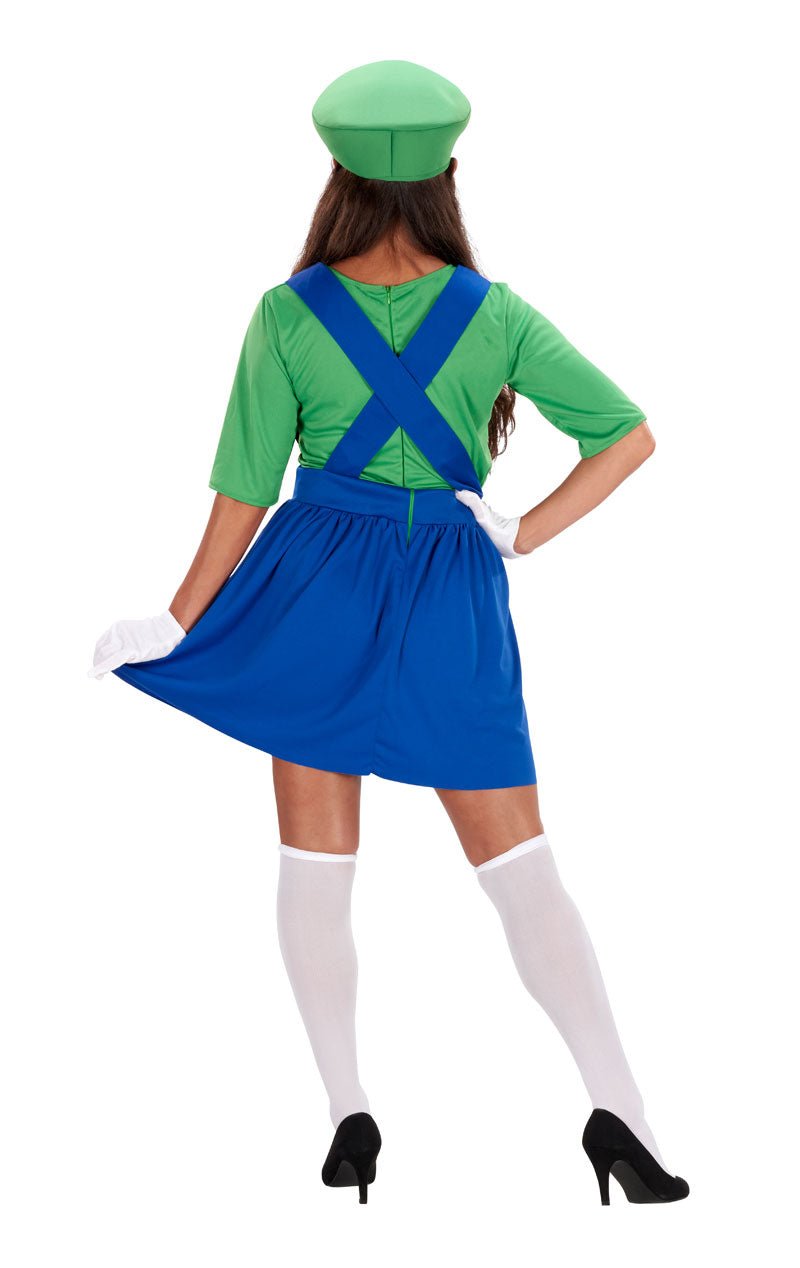 Womens Green Italian Plumber Dress - Joke.co.uk