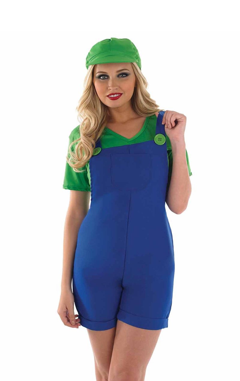Womens Green Plumber Costume - Joke.co.uk