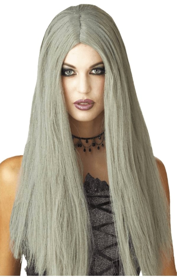 Womens Long Grey Halloween Wig - Joke.co.uk