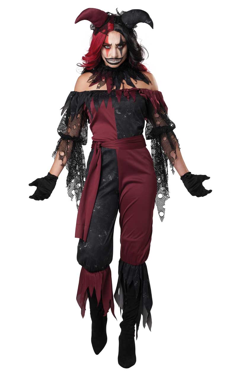 Womens Psycho Jester Costume - Joke.co.uk