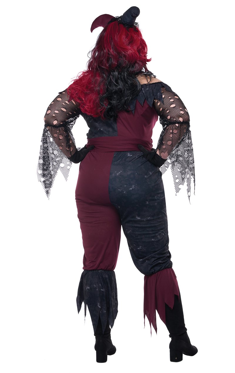 Womens Psycho Jester Plus Size Costume - Joke.co.uk