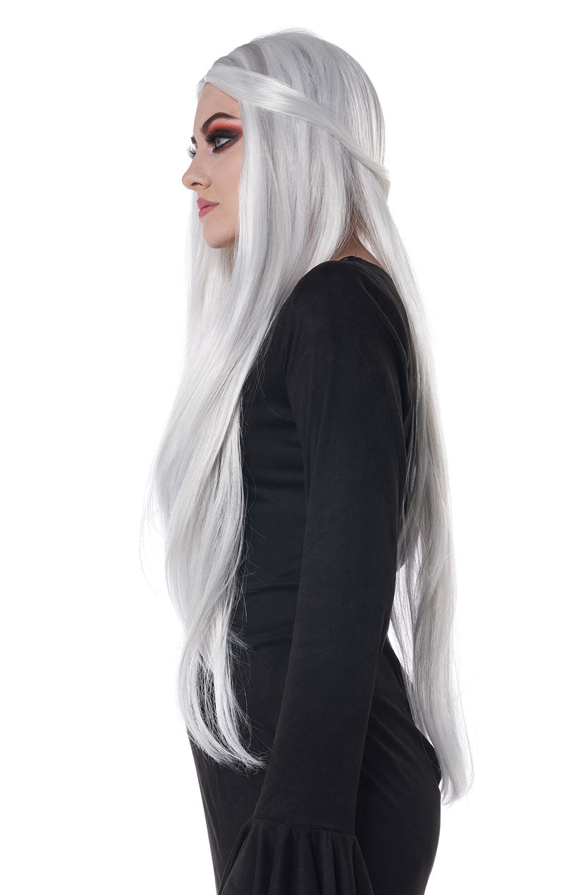 Womens White Extra Long Cosplay Wig - Joke.co.uk